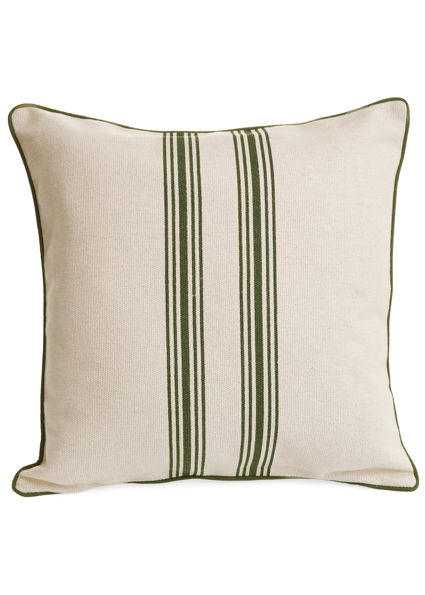 Green Cotton Striped Cushion