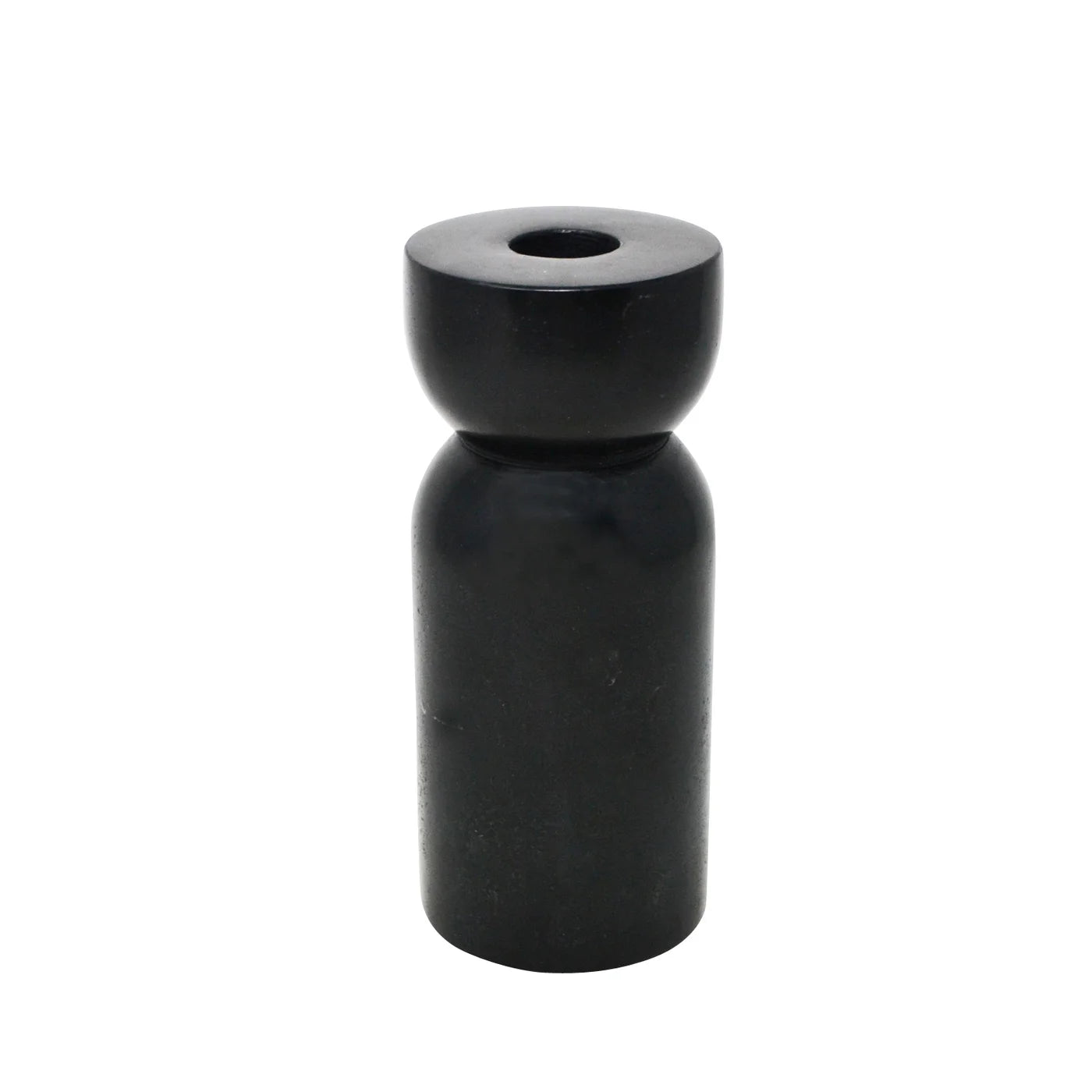 Black Soapstone Candle Holder