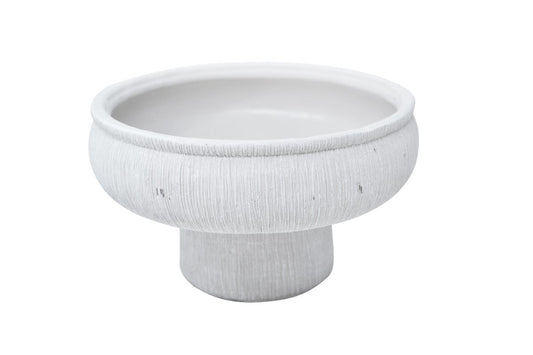 Textured Stone Pedestal Bowl
