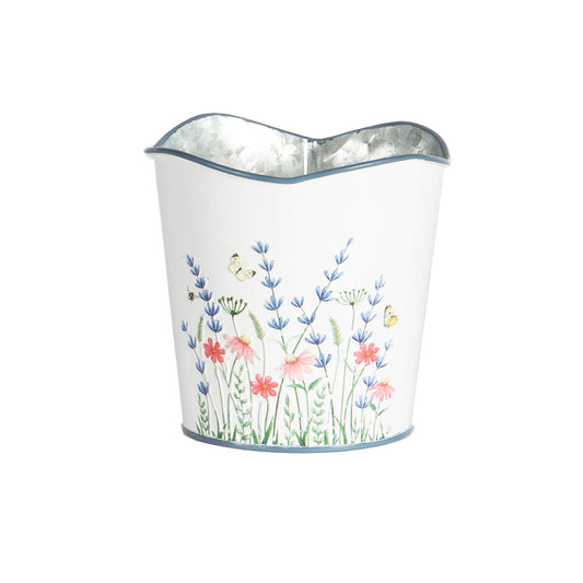 White Floral Embossed Pots (3 Sizes)