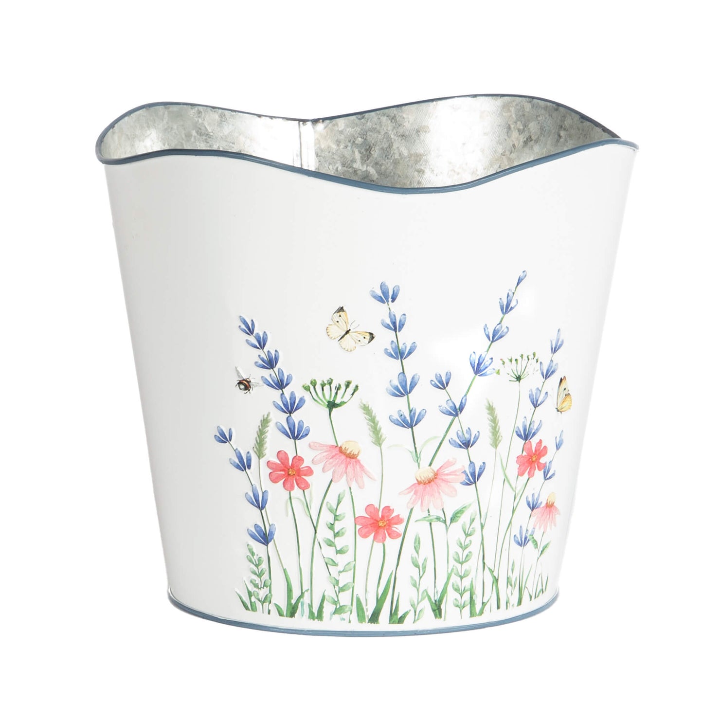 White Floral Embossed Pots (3 Sizes)