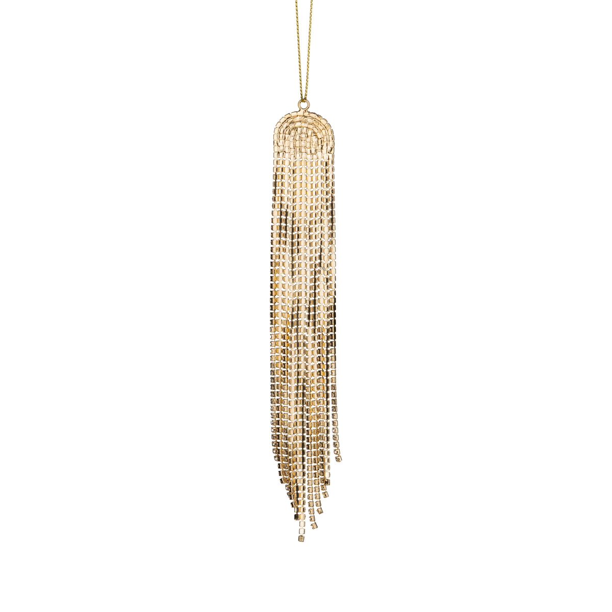 Gold and Clear Rhinestone Cascading Ornament