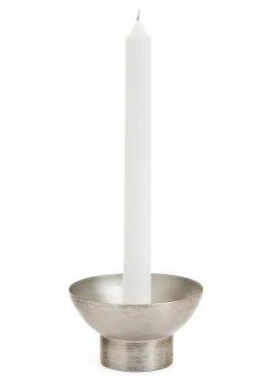 Brushed Silver Candle Holder