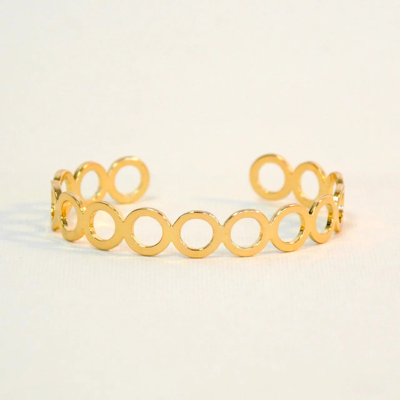 Adjustable Bangle Linked Circle- Gold Colour