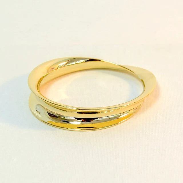 Gold-toned with O Design Metal Bangle
