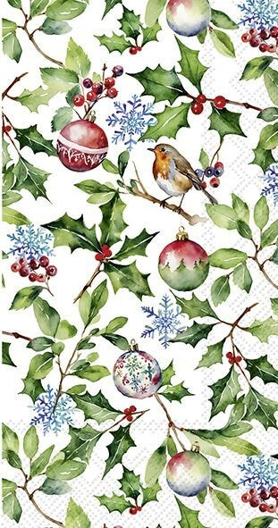Christmas Holly Guest/Buffet Napkin