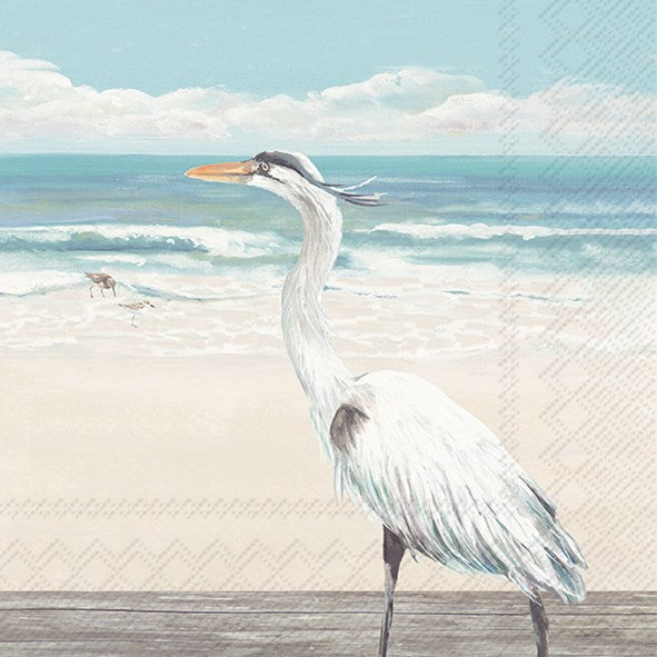 Egret on the Beach Cocktail Napkins