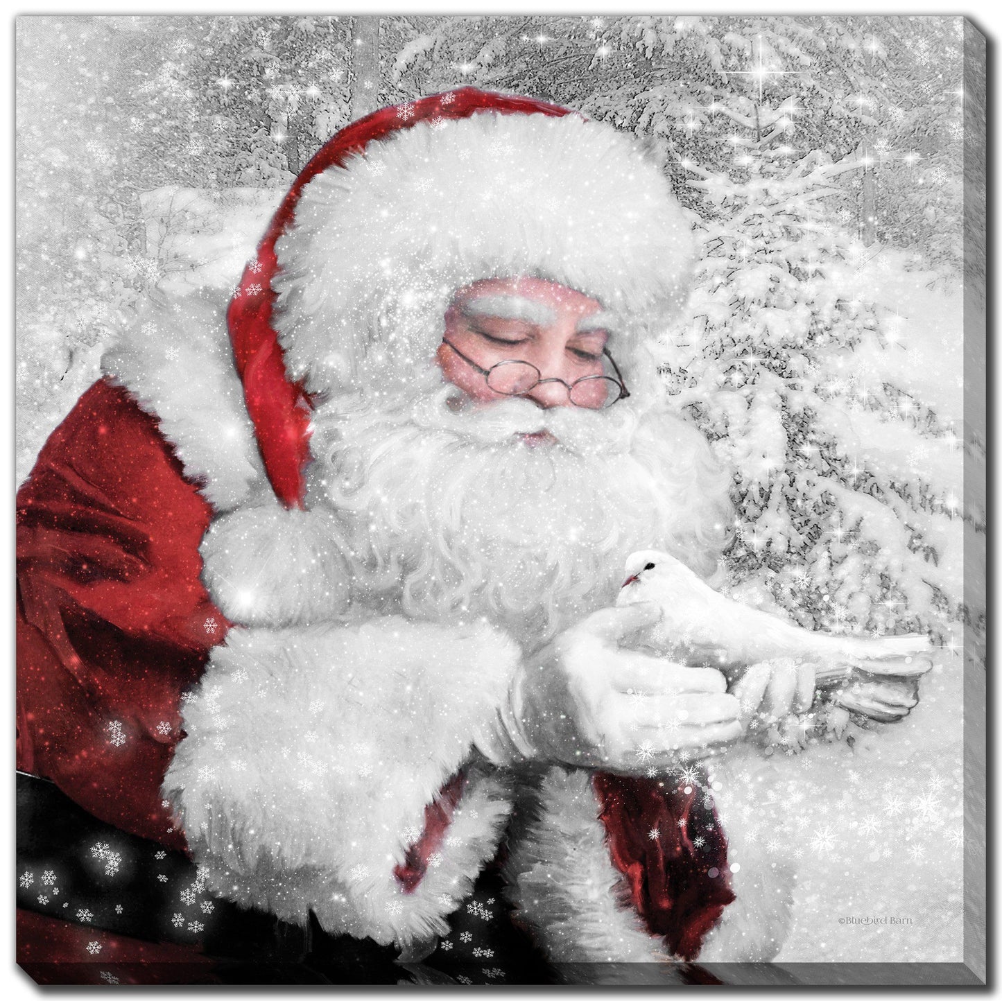 Santa with Dove Print 27" x 27" **Store PIckup Only**