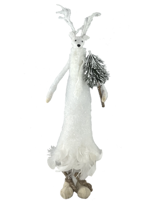 Standing Deer with Feather Dress - 18"