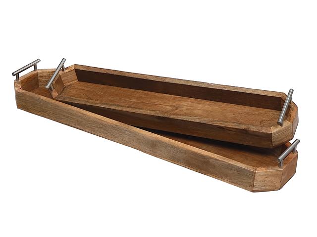 Mango Wood Long Trays (2 sizes) **Store Pickup Only**