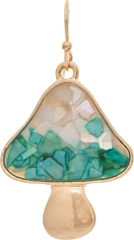 Rain - Gold Shell Ombre Mushroom Earring