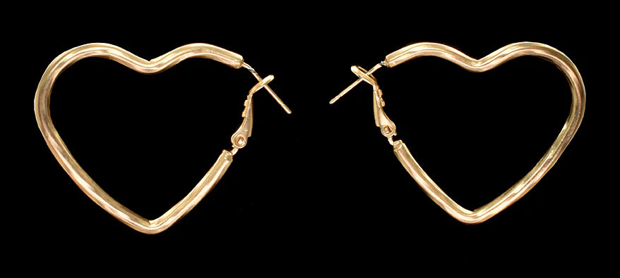 Heart Hoop Earring - Gold Colour