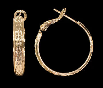 Textured Gold-coloured Hoop Earring