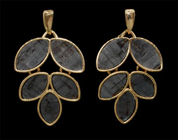 Wooden Leaves Earring - Green