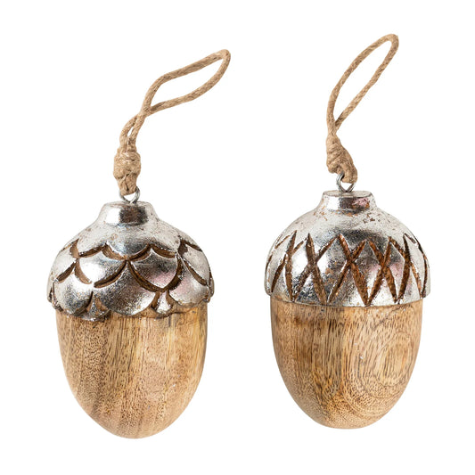 Rustic Acorn Pair