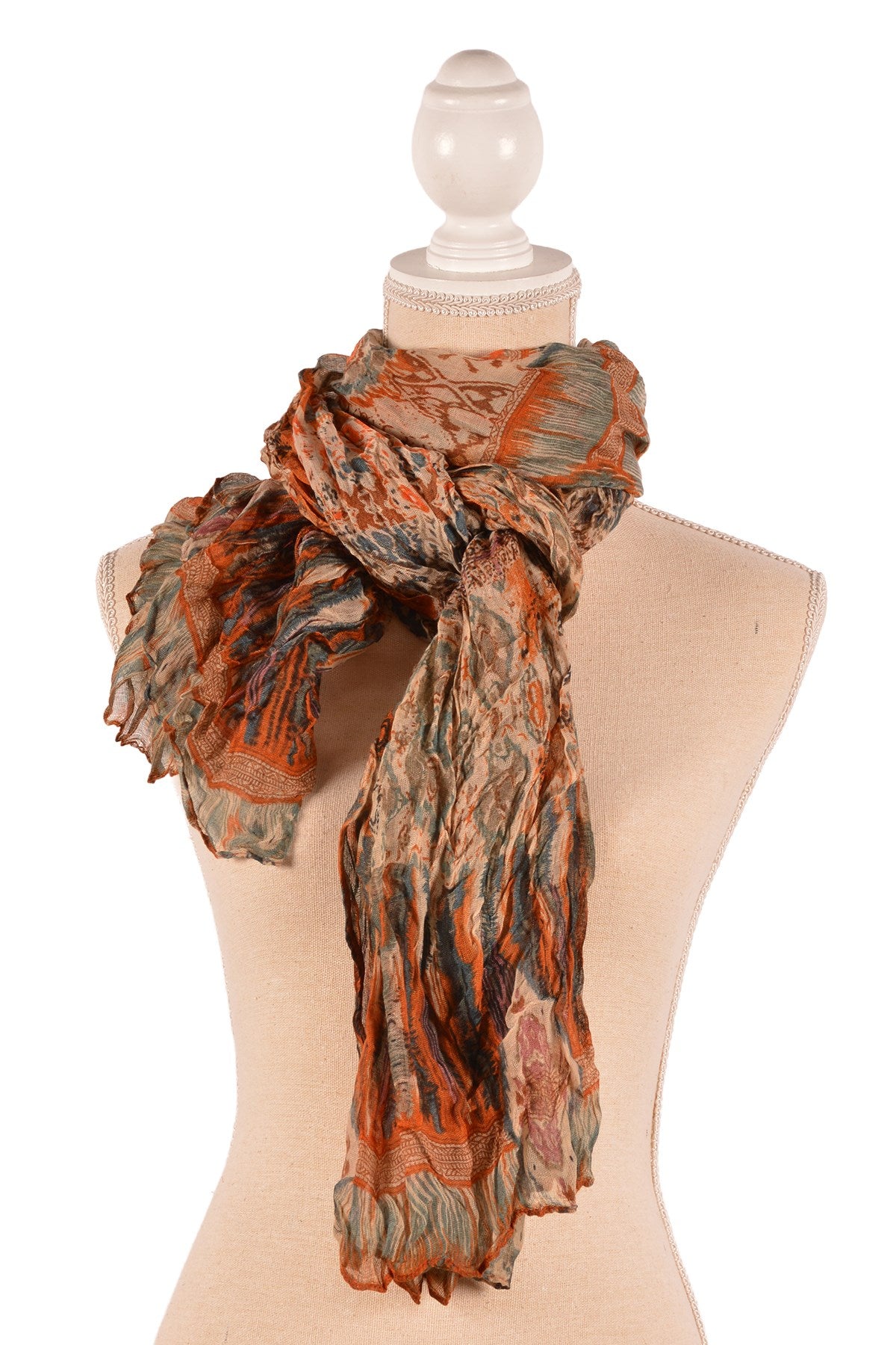 Green Crinkle Scarf