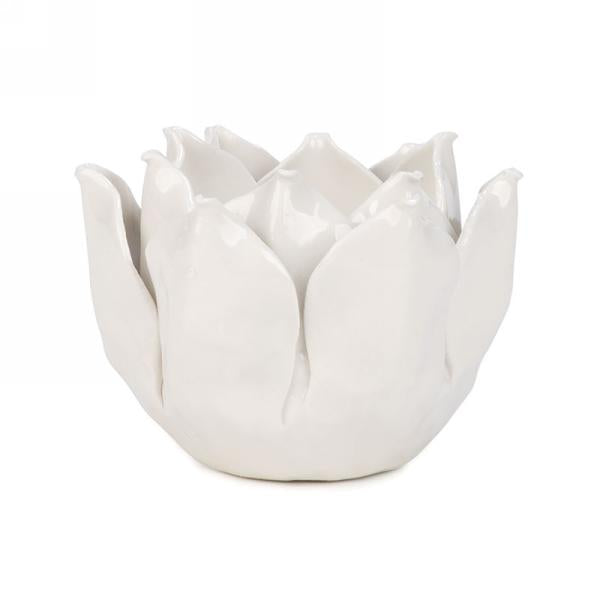 White Flower Candle Holder