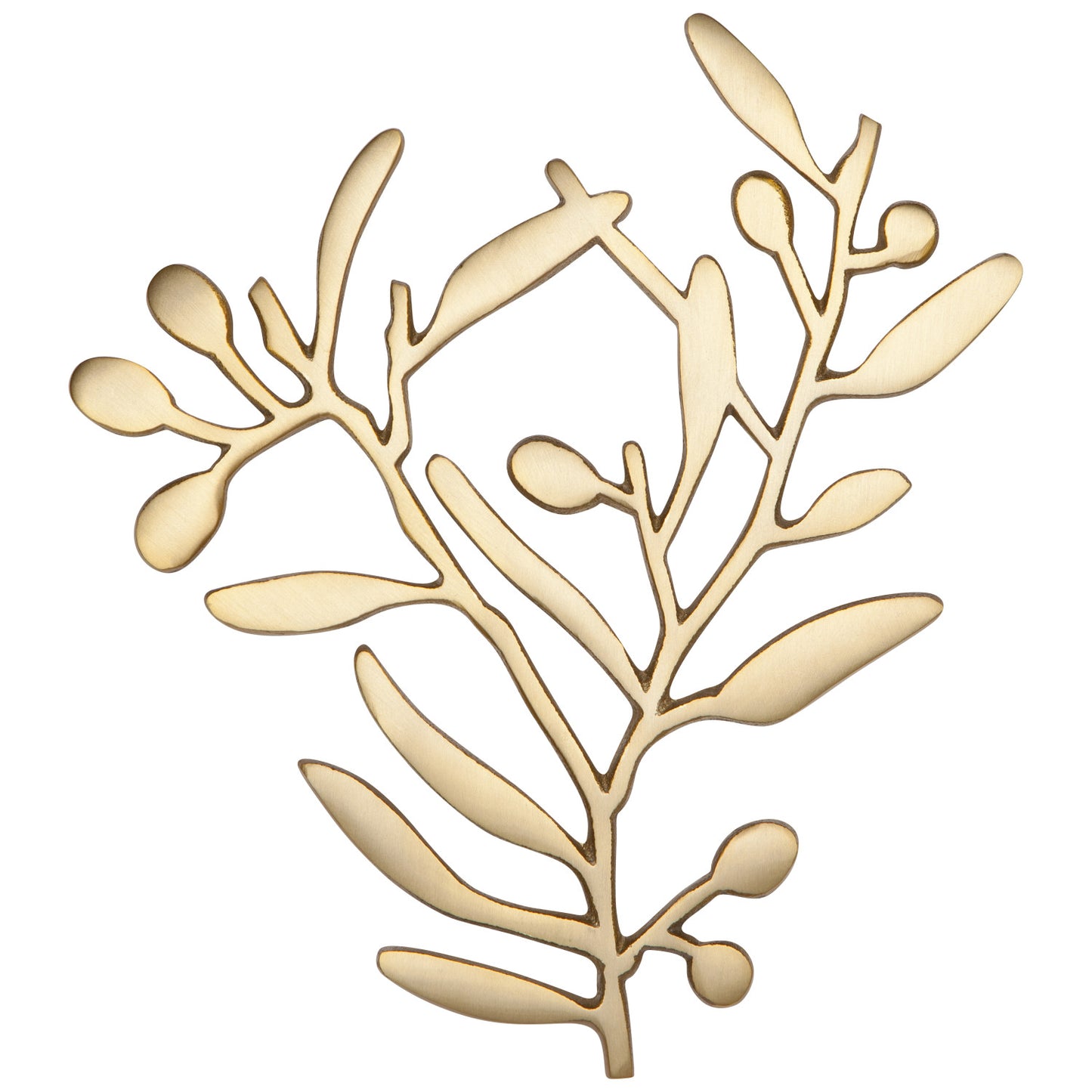 Matte Gold Metal Trivet- Branches/Leaves - Joshua & Company