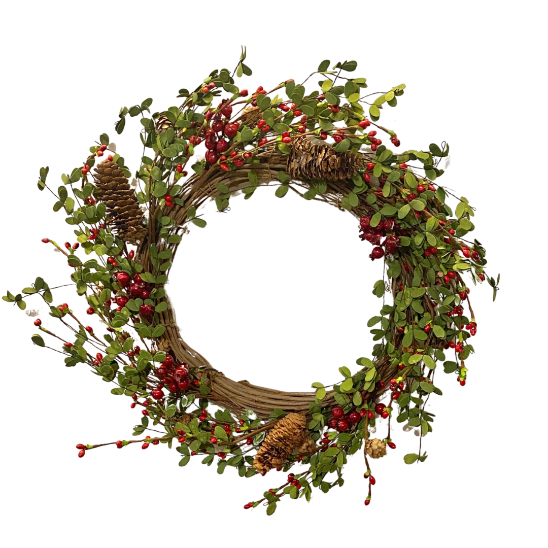 Red Berries and Greens Wreath **Store Pickup Only**