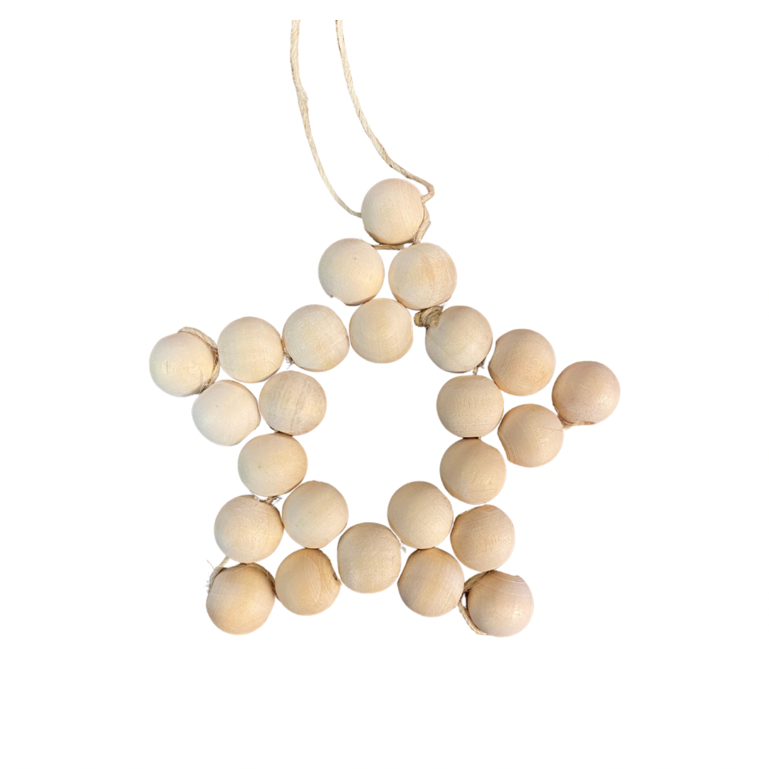 Wooden Bead Star Ornament