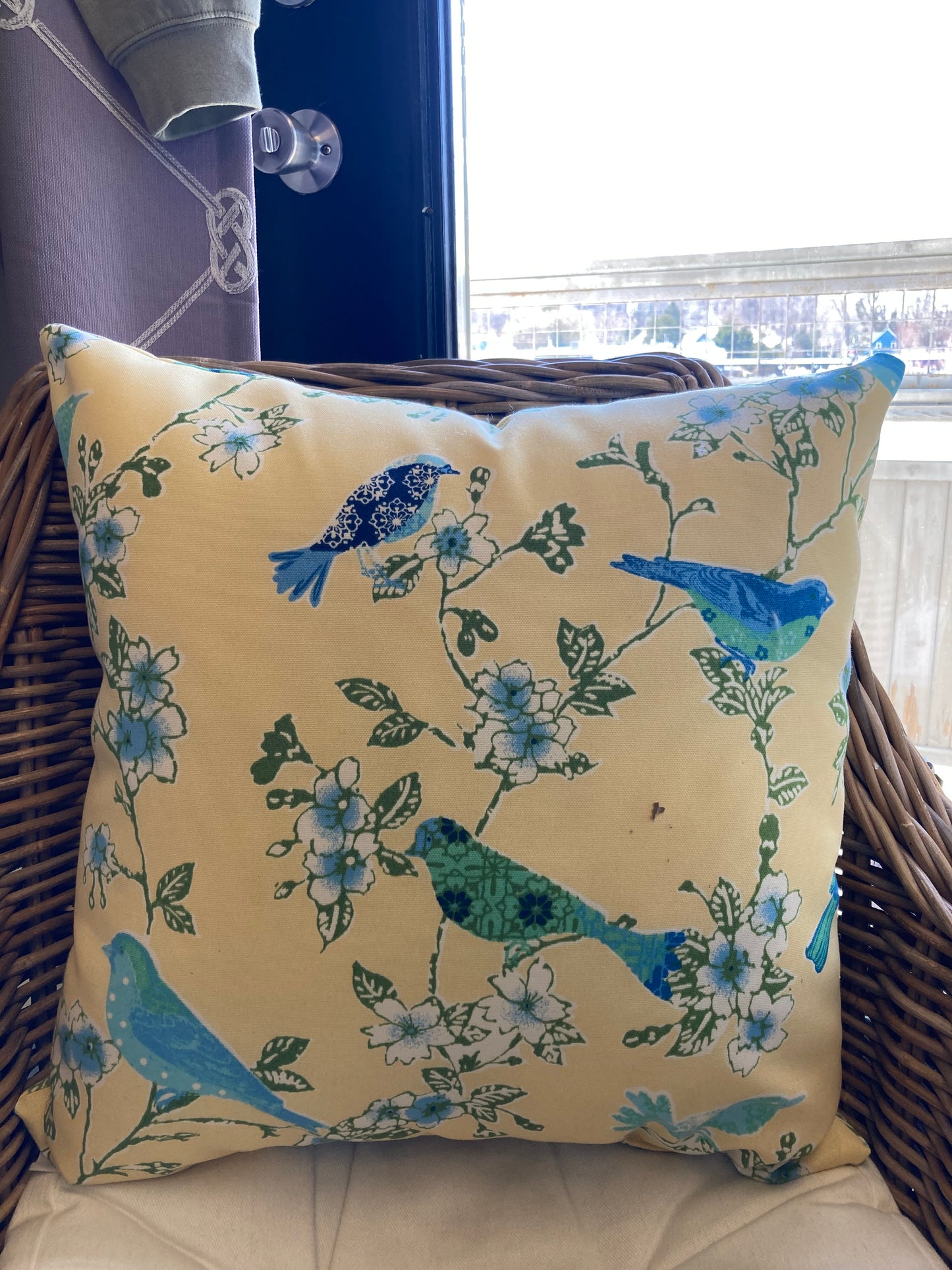 Indoor/Outdoor Cushion - Tweet Toile Sunshine 18"