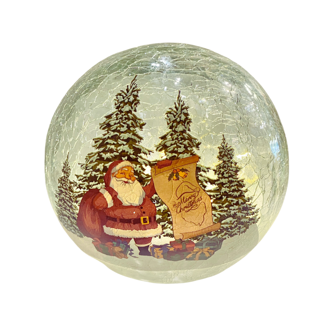 Santa LED Glass Globe