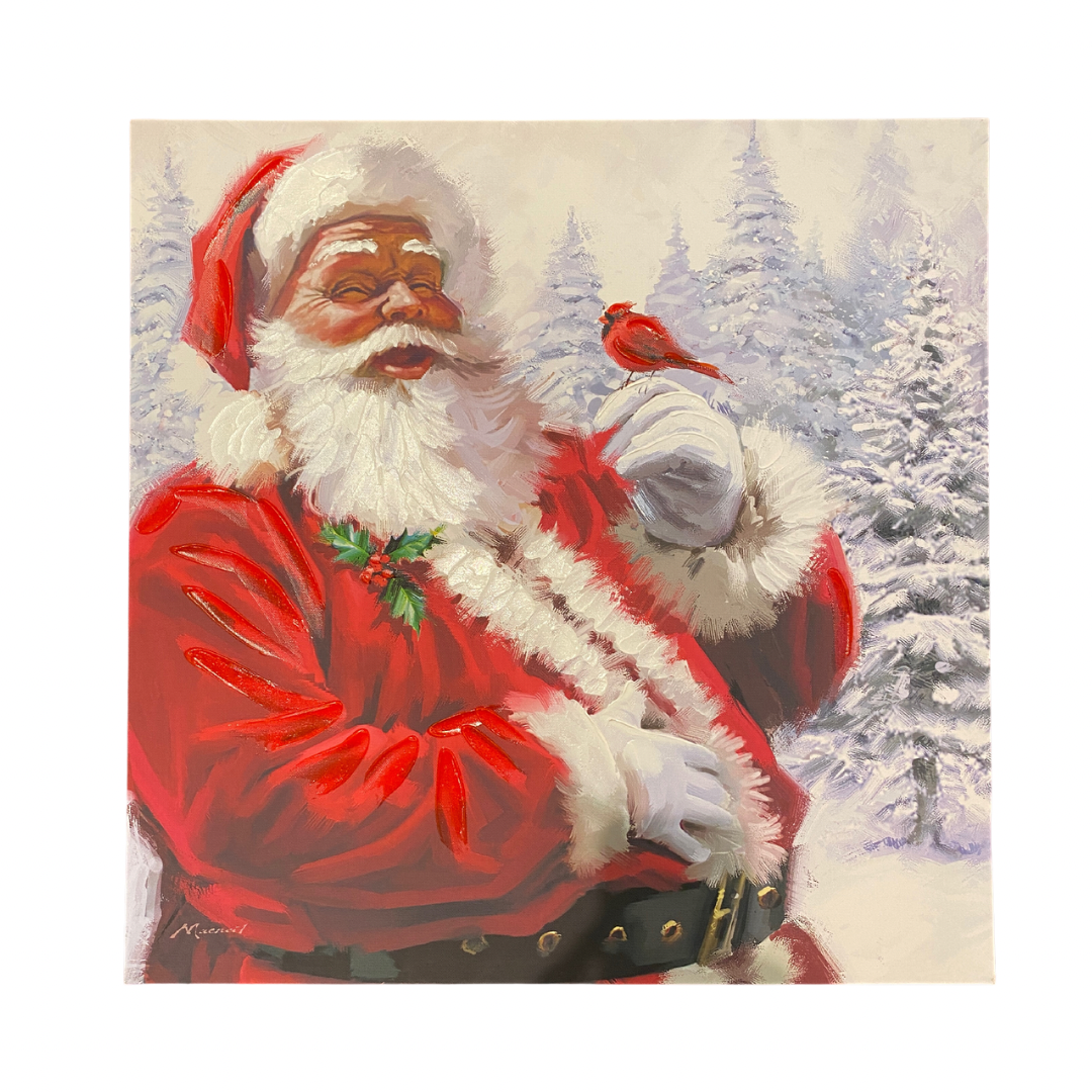 Jolly Santa and Cardinal 24" x 24" **Store Pickup Only**
