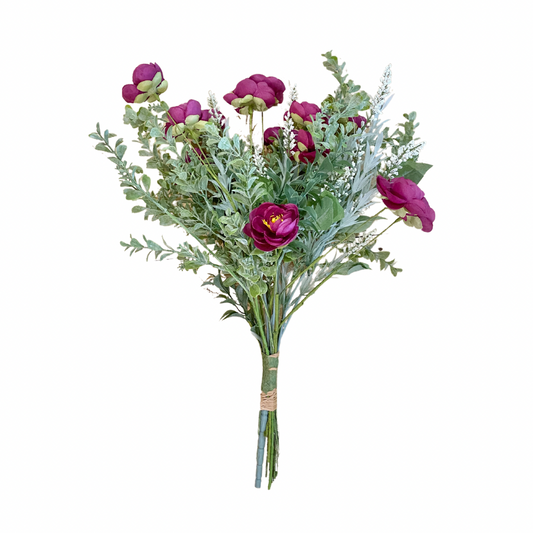 Magenta Garden Rose and Greens Vase Drop-In
