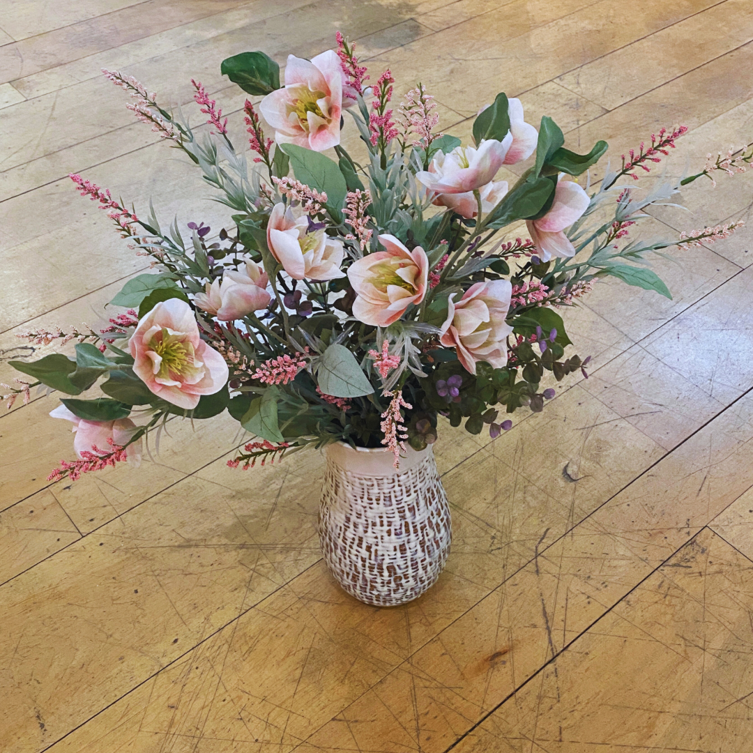 Hellebores and Greens Vase Drop-In