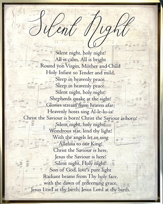 Framed Silent Night Print *Store Pick Up Only