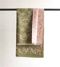 Floral Print Scarf - Pink and Green