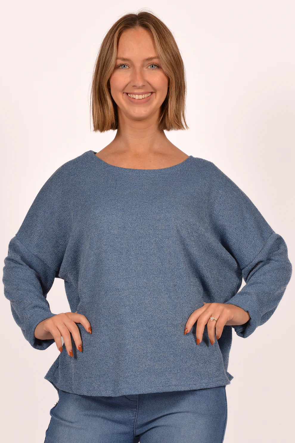 Denim Blue Knit Top