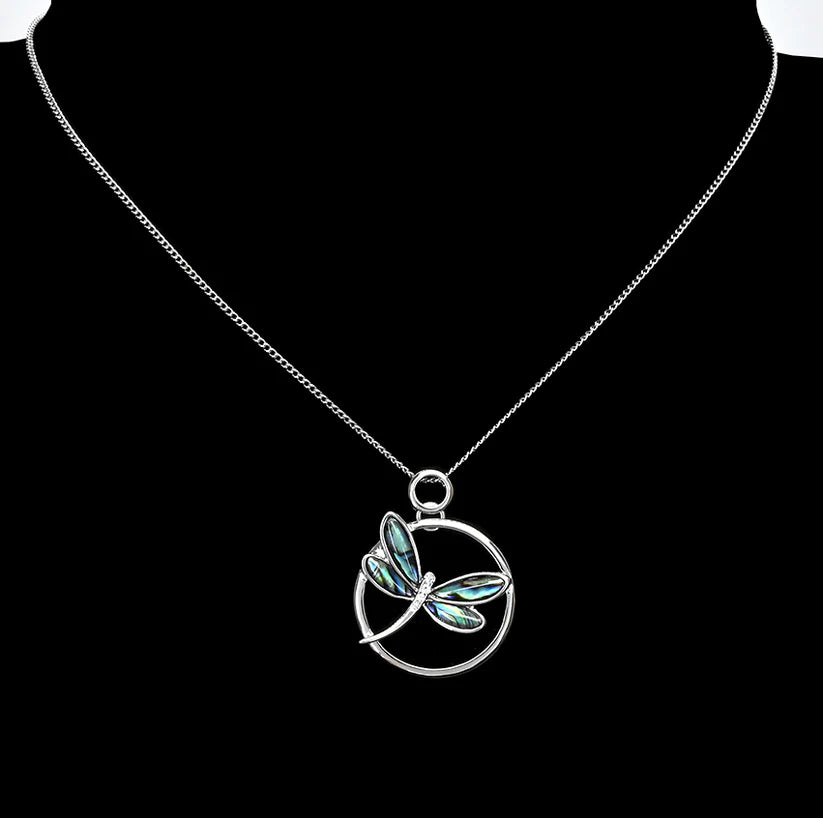 Dragonfly Abalone Shell Necklace