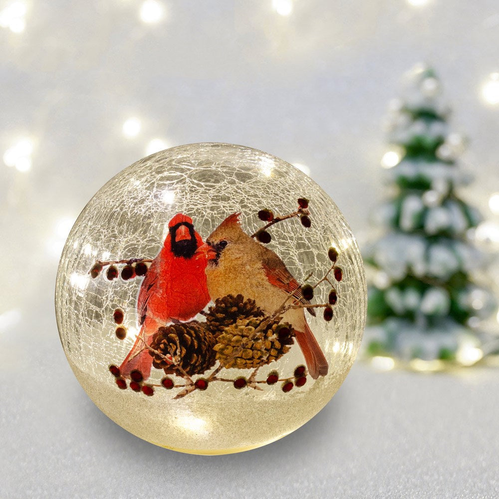 Cardinal Pair Globe with LED Light