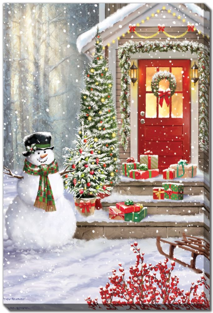 Snowman and Doorway LED Print *Store Pick Up Only