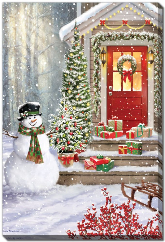 Snowman and Doorway LED Print *Store Pick Up Only
