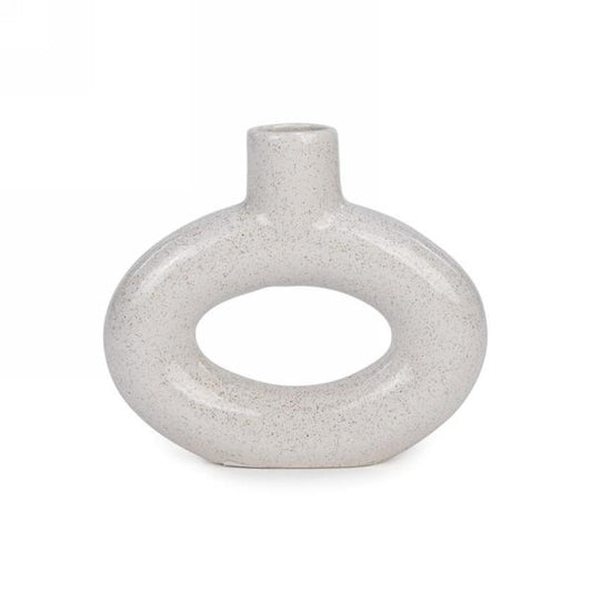 Beige Ceramic Loop Vase - Small