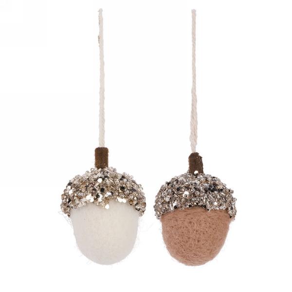 Glitter Acorn Ornaments (2 Colours)