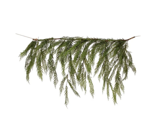 Real Touch Dripping Cedar Garland 40″x27″ – Green