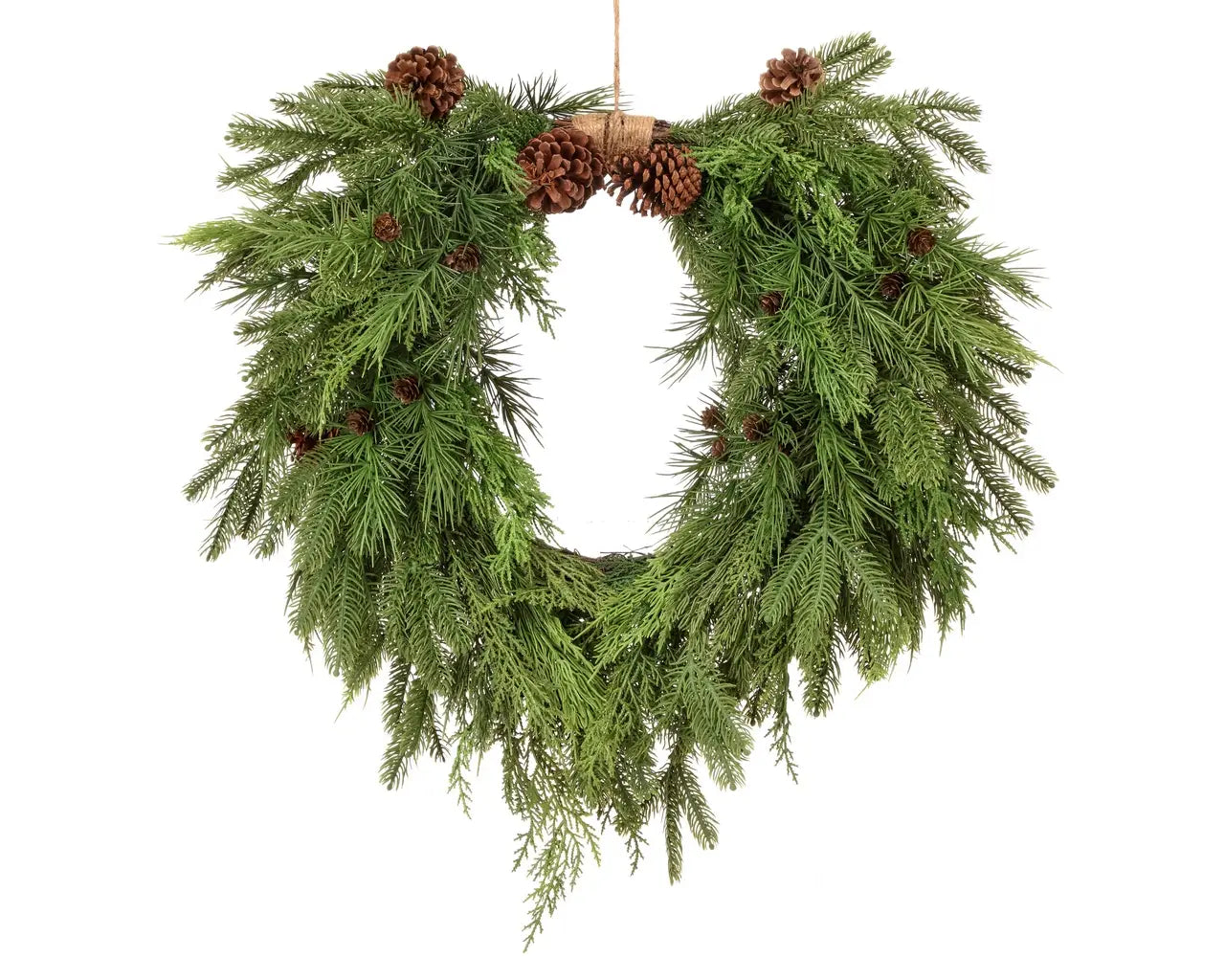 Real Touch Mixed Evergreen 26" Wreath **Pick Up Only **