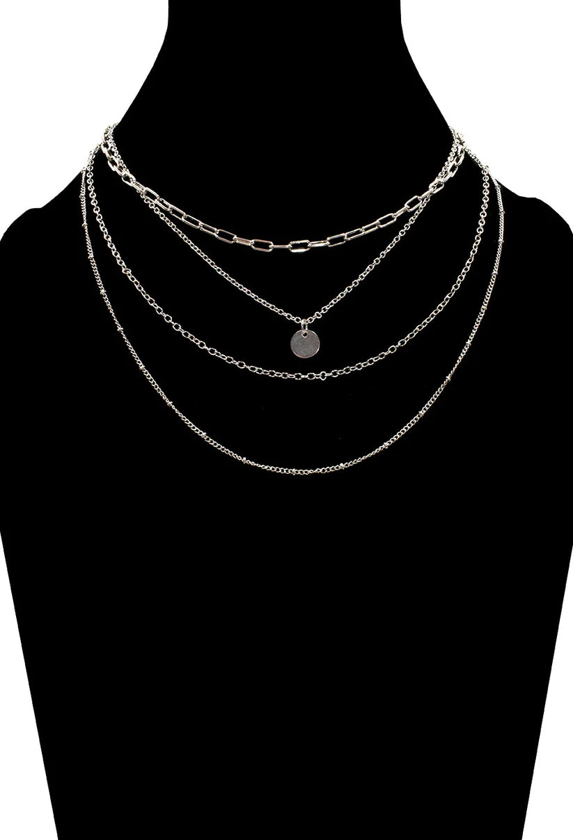 Silver Multi Chain Necklace