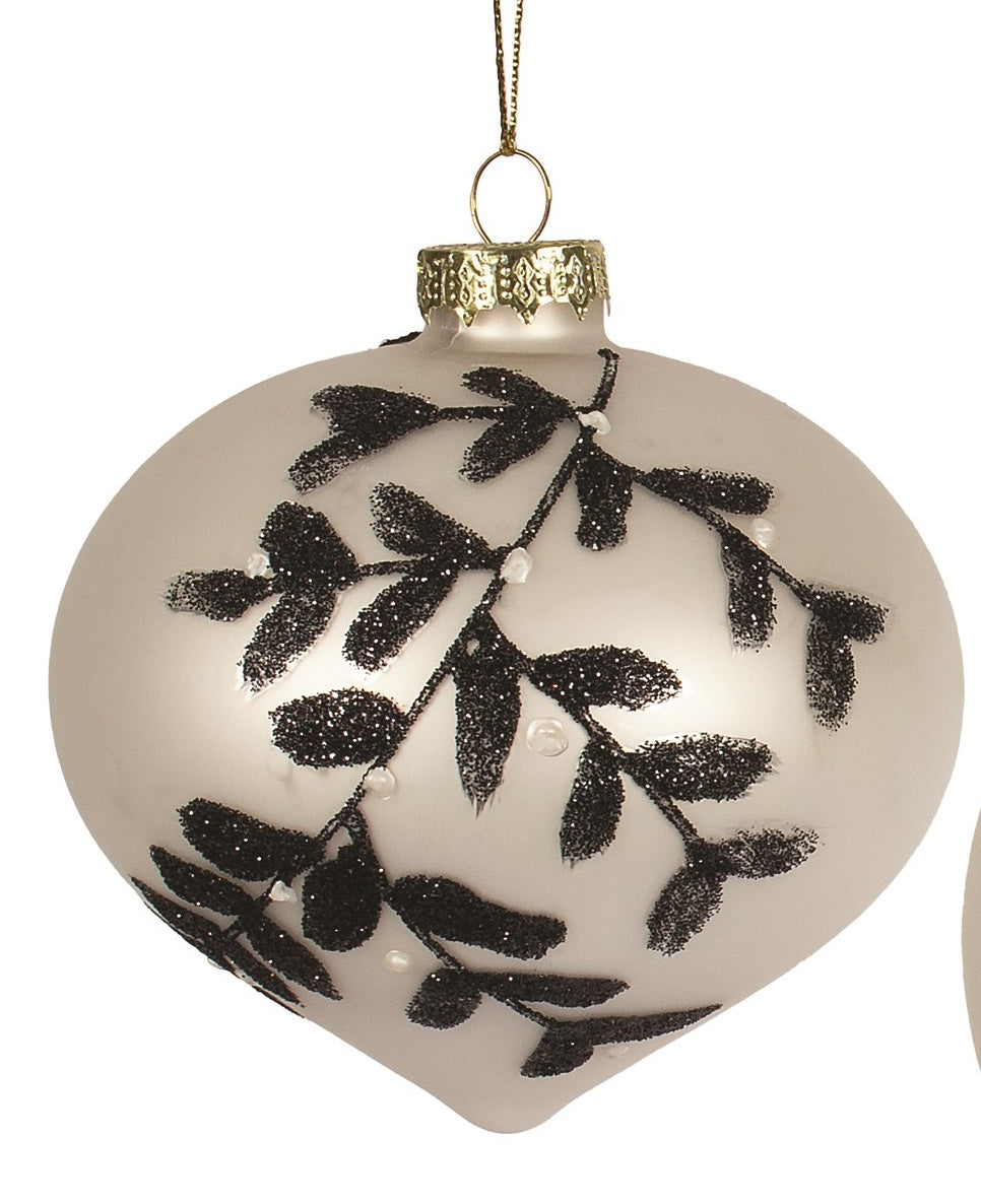 White and Black Leaf Ornament- Assorted Styles
