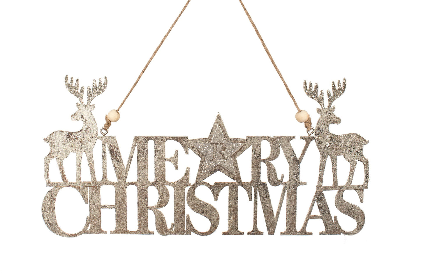 Silver Merry Christmas Sign