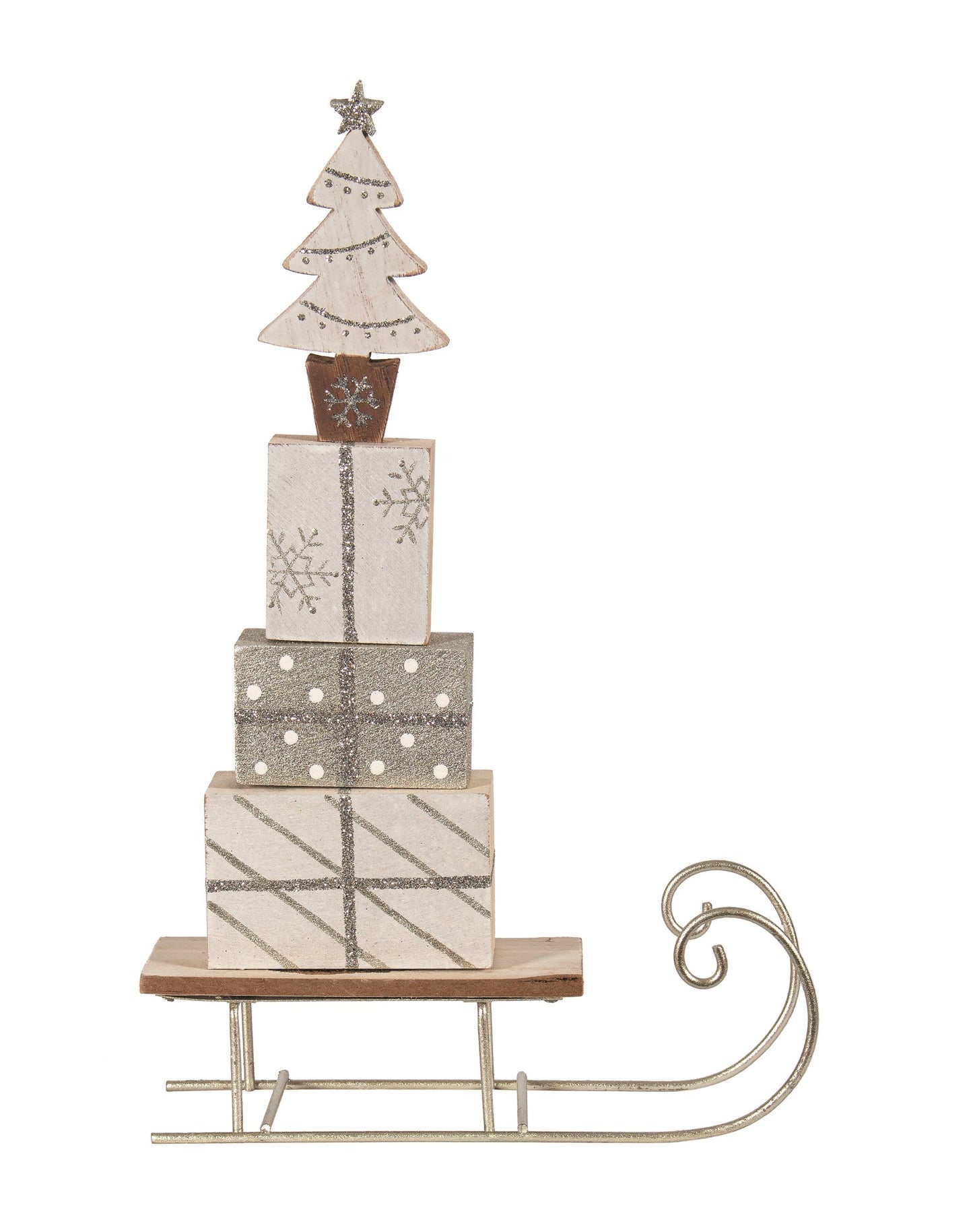 Silver & White Sleigh with Presents and Tree (2 Sizes)