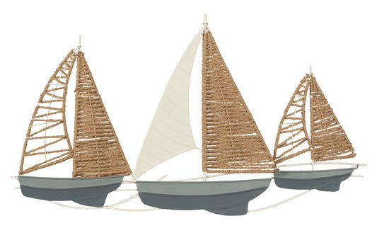 Woven Grass and Metal Sailboat Wall Decor *Store Pickup Only