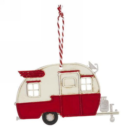 Camper Tree Ornament Metal