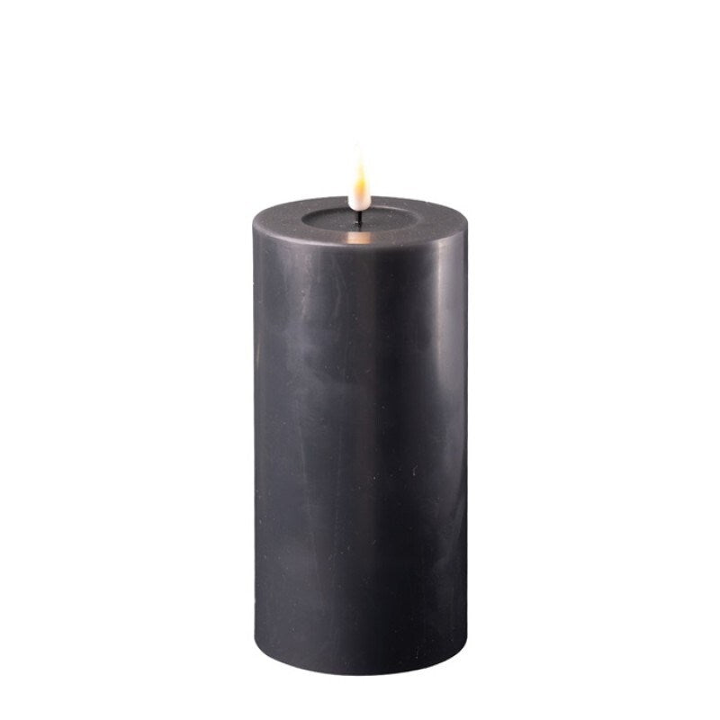 Black Wetlook LED Candle 3" x 6"