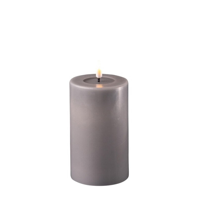 Grey Wetlook LED Candle 3" x 6"