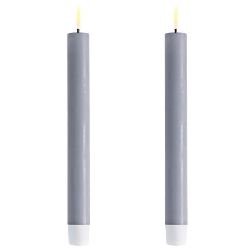 Dust Blue Wetlook LED Dinner Candle 9.6" (Set of 2)