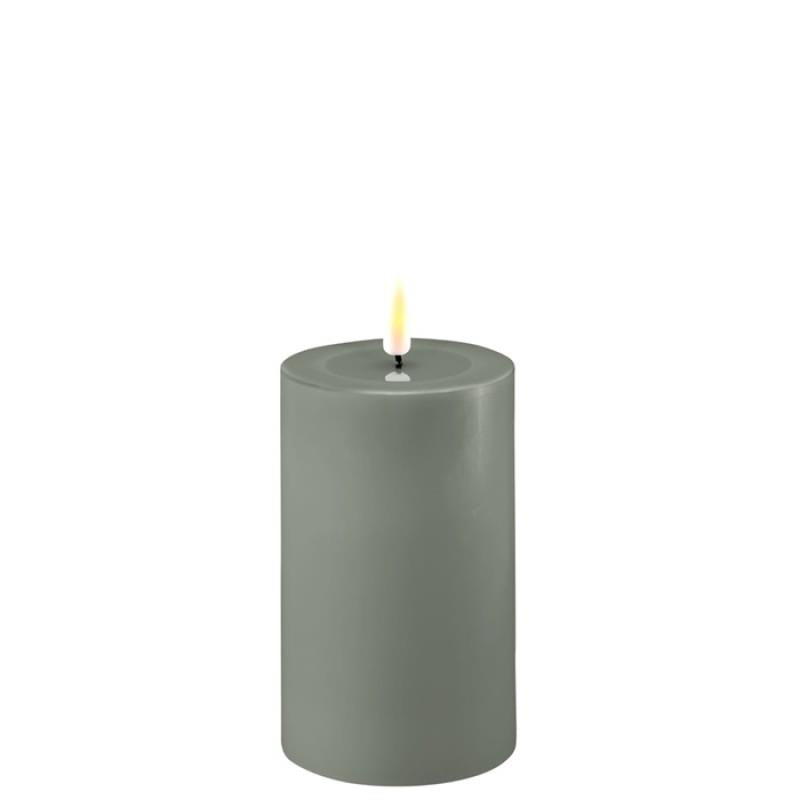 Salvie Green Wetlook LED Candle 3" x 5"